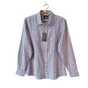 Piombo‎ Men's Linen Blend Button Down NWT